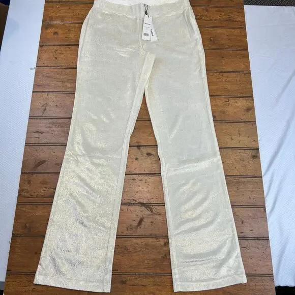Juicy Couture Straight Leg Track Pants, Metallic Gold, Large - Picture 7 of 10